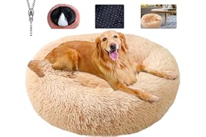 KZhanmy Cama de Gato Perro Redonda Mediano Pequeño, Cama Donut Gato,Suave Antiestres Casa para Perros, Cama para Mascotas Antideslizante Retirable Lavable Duradera,