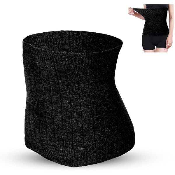 Faja Lumbar Térmica De Lana Para Mujer - Soporte Suave Para El Dolor De Espalda Y Cintura, Talla Única Gris Claro