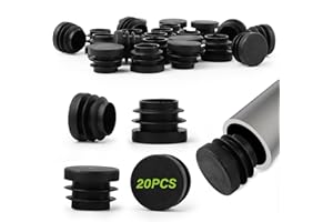 ELEPRUC Pack of 20 Lamellar Plugs, Round, Diameter 25 mm, Chair Leg Caps, Round Tube Plugs, PE Pipe Cover, Plugs Caps, End Caps, Chair Leg Protectors for Steel Pipes, Stainless Steel Tubes, Aluminium Tubes,