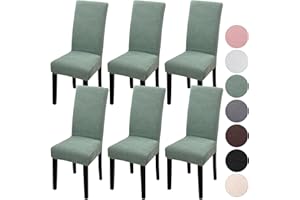 YISUN Dining Chair Covers Set of 6, Stretch Removable Washable Kitchen Chair Covers, Chair Slipcover for Hotel, Dining Room, Ceremony, Banquet Wedding Party