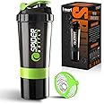 K-MART Protein Shaker Bottle 500ml with Extra Compartment | BPA-Free Protein Bottle Shaker for Protein Shakes | Leak Proof & Dishwasher Safe | Protein Shake Gym Bottles for Men & Women (Green)