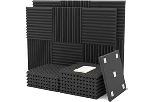 UJAXJAXI Schalldämmung Akustikschaumstoff,24 Stück Hochdichte Schallabsorber,Schaumstoffplatte flammhemmendem,Acoustic Foam für Podcasts, Aufnahmestudios,Büros,Home Learning, Akkustik Schaumstoffmatte