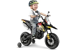 Maxmass Kids Electric Motorcycle, 12V Aprilia Licensed Battery Powered Electric Motorbike with Motor Bike, Music, Lights, USB, Wireless Function, Children Ride on Toy Car for 3-8 Years Old (Black)
