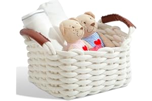 LA BONHEUR Kallax Panier de rangement en coton tressé - Panier de rangement pour salle de bain - Table à langer - Panier de rangement empilable - 29 x 22 x 15 cm