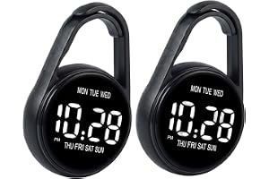 Hperu 2 st digital fickur, LED-glödande display nyckelringsklocka för ryggsäckstillbehör