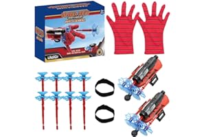 DONGQI Gants de Lanceur Spiderman,Gant de Cosplay en Plastique pour Enfants, Jouets de Poignet Lanceur de héros,Jouets de Poignet de Lanceur d'araignée