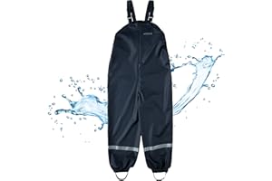 BMS® Regenhose für Kinder mit Latz, ideale Matschhose und Buddelhose, 100% wasserdicht, besonders hautfreundlich und weich Softskin, Oeko-Tex, strapazierfähig, langlebig für Mädchen, Jungen