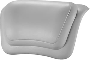 Koelaa Bath Pillow, Waterproof Bathtub Pillow, 3D Ergonomic Bathtub Pillow with 2 Non-Slip Suction Cups, Premium Waterproof Bath Cushion for Home Spa Headrest-Grey