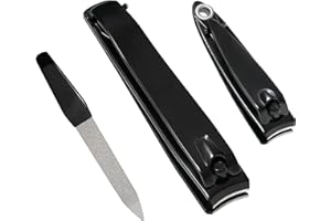 XE XPERT EXCELLENCE XE Cortaúñas con Desechable Lima de Uñas – Cortaúñas de Acero Inoxidable para Uñas Gruesas de Manos y Pies, Juego de Cortaúñas de Mandíbula Ancha para Hombres y Mujeres