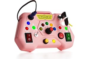 Yitical Montessori Jouet Bebe 1 an LED Busy Board, Jeux Enfants de Motricité avec 8 Interrupteurs LED, D'éveil Sensoriel Cadeau pour Bébé12 18 Mois 2 3 Ans Garçons Filles