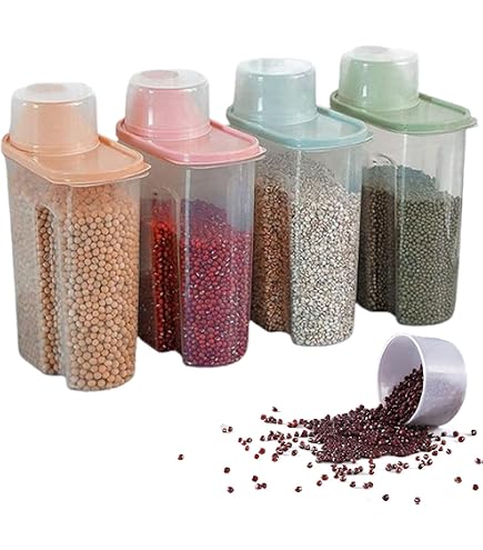 4er Set Vorratsdosen 2,6L Luftdicht – Mit Trennwänden, Skala & Mehreren Deckeln – BPA-frei