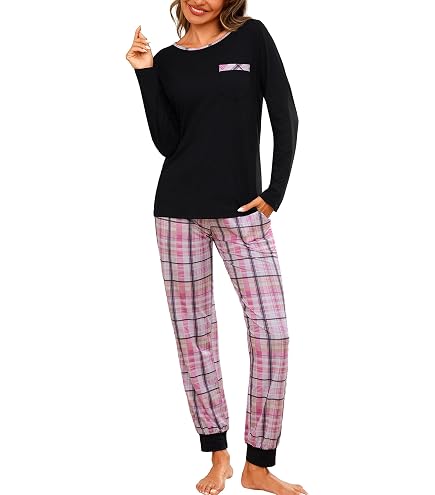Pyjama Femme Grande Taille Flanelle Coton - Ensemble 2 Pièces Manches Longues Pantalon Dessin Animé Vert Foncé