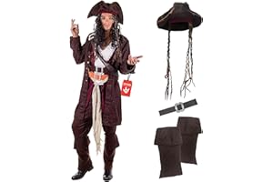 Fun Shack Pirate Costume for Men - Adult Pirate Fancy Dress Outfit - Perfect for Halloween, Halloween Costumes Men