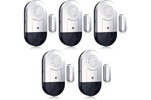 DAYTEE Daytech Fensteralarm Türalarm Alarmanlage Wohnmobil Tür Fenster Alarm Sensor Gartenhaus 120 dB Signalton Einbruchschutz Türalarmsensor für Home - 5er Set mit Batterien
