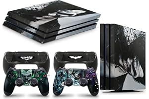 giZmoZ n gadgetZ Joker Sombre Autocollant Vinyle Autocollant PS4 Pro Console Skin + 2 Skins de contrôleur