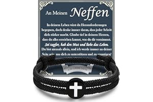 EYQV Kreuz Armband für Jungen, Geschenk für Sohn Bruder Neffen Enkel, Geschenke für Jungen zum Geburtstag Weihnachten Firmung Taufe Jugendweihe Konfirmation Abschluss