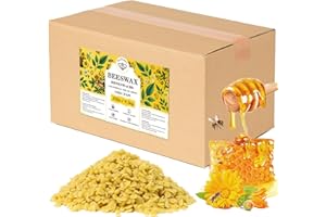‎VEGISHINE Gelbes Bienenwachs Pastillen 4.5KG, VEGISHINE Bienenwachs Bio für Kosmetik, Kerzenwachs für die Kerzenherstellung, Reines und natürliches Bienenwachs für Hautpflege, Lippenbalsam, Polieren und Lotion