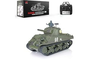 wheelfun Heng Long RC Panzer 2.4G 1/16 Maßstab 7.0 Kunststoff Version M4A3 Sherman Raucheinheit Kampfpanzer Militär Transportfahrzeuge 340° drehbarer Turm IR Combat Barrel Modell 3898 BB Shooting