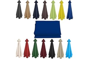 CMJYMX 2M 2.7M 3M Umbrella Replacement Parasol Canopy, UV50+, Waterproof, 6/8 Ribs Sun Umbrella Replacement Cloth Garden Canopy Cover Replacement Cover (Color : Royal blue, Size : 6 ribs-2m(6.5ft))