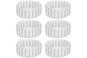 Elsjoy 6 Pieces 5×90cm Miniature Fairy Garden Fence, Decorative Wooden White Picket Fence Mini Wood Garden Fence, Mini Farm Fence for Crafts, DIY Diorama Project, Dollhouse, Plant Pot