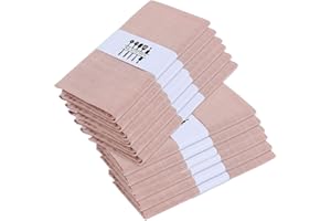 MIALILY Pack of 12 Rustic Natural Cotton Fabric Napkins, Set of 12, Soft, Comfortable and Reusable, Linen Napkins, Cloth for Wedding Party and Party Decoration Set
