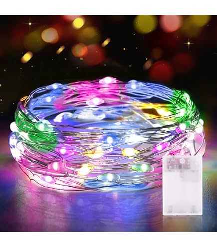 A2ZWORLD Stringa Led A Batteria 5,2m Con 50 Luci RGB, Filo Di Rame Impermeabile IP67 Per Decorazioni Natale, Casa, Giardino - 5
