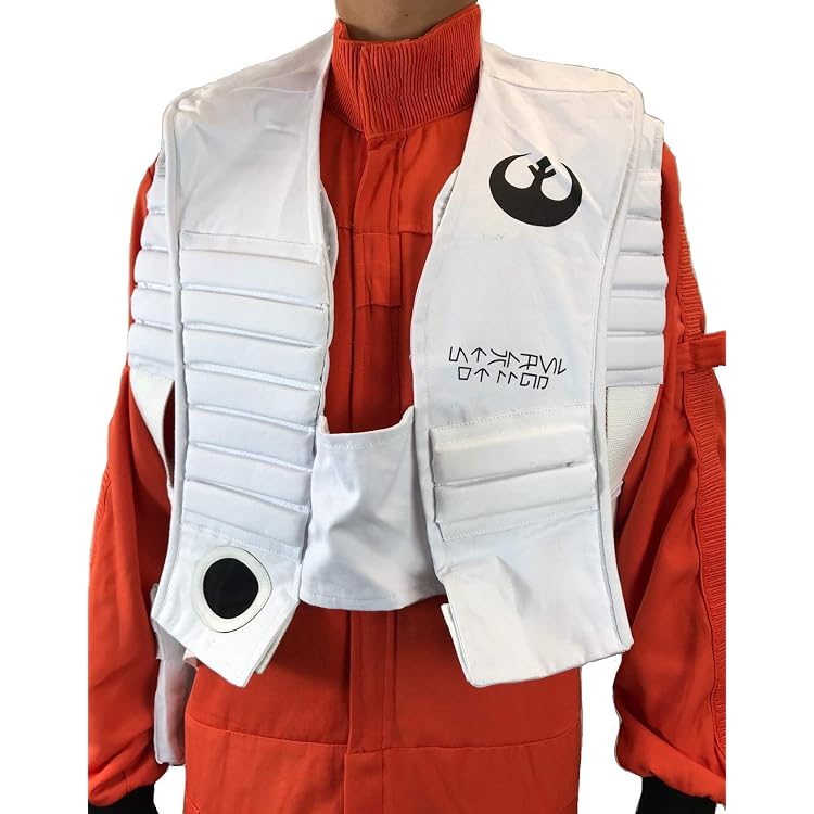 X-Wing Rebel Fighter Pilot Orange Jumpsuit + White Flak Vest – Star Wars Costume