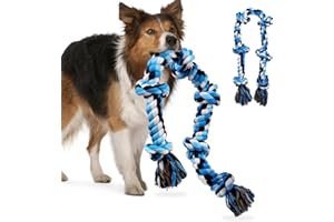 ETACCU Bardzo duża zabawka dla psa, 117 cm, 6 węzłów, wytrzymała, niezniszczalna, dla agresywnych żucicieli, dużych ras