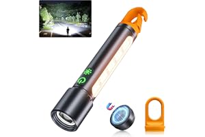 Torch LED Super Bright 1000000 Lumen, Magnetic Rechargeable Torch, Battery Powered Long Lasting Flashlight Torches with 9 Mod
