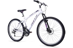 Huffy Mountainbike Bicicleta de montaña Extent de 26 Pulgadas, Blanco, Medium