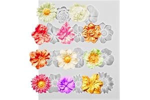 SDFLKAE Moule en silicone 3D Blumem - Moule en argile polymère - Moule en résine époxy - Moules en silicone pour fondant - Moules en silicone pour argile polymère décorative - Moule à bougie en silicone