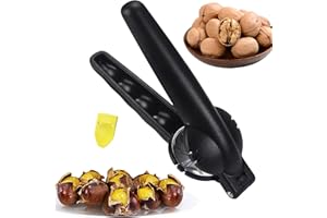 YONGIAGA Chestnut Opener Cutter Peeler Clip Nut Crackers Sheller Pliers Nut Cracker Sheller Nut Opener Multifunctional Chestnut Peeler Kitchen Tools Ergonomic Design (Black)