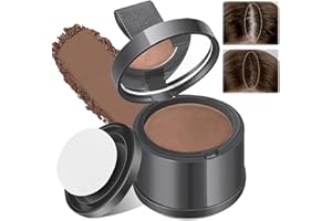 lomdung Ansatzpuder, Langanhaltend Haaransatz Puder mit Spiegel Schwamm, Wasserdicht Haarpuder für Frauen und Männer, Soforteffekt Haar Concealer zur Haarverdichtung, Ansatz kaschieren, Dunkelbraun