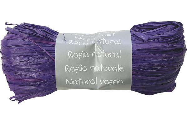 Clairefontaine - 196044C - Pelote Raphia Prune - Ensemble de plusieurs fils de Raphia Longueur 1m50 par fil- 50g - Loisirs Créatifs - Emballage Cadeau - DIY Multiples