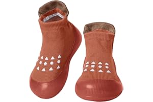 Aisprts Chaussons Enfant, Chausson Chaussette, Chaussures Premiers Pas Chaussette Antiderapante Unisexe Bebe Antidérapantes avec Semelle en Caoutchouc Souple