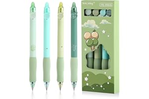 Auauraintt 4 Piezas Azules Bolígrafos Borrables, Juego de Bolígrafos Borrables de 0,5 mm, Escritura Clara y Suave, para Regalo de Estudiantes, Material de Oficina Escolar