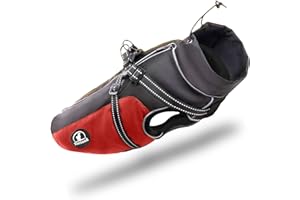 Tierhood Regenmantel Hund - Hunderegenmantel wasserdicht- Reflektierende Regenjacke Hund - Hundemantel inkl. Geschirr Wasserdicht