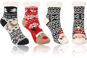 Upenty Skarpety dziecięce, zimowe skarpety podłogowe, dla dzieci, dziewczynek, chłopców, skarpety bożonarodzeniowe dla dzieci, skarpety termiczne, ciepłe puszyste