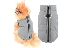 TONAUP Veste d'hiver Imperméable pour Animal Manteau d'hiver pour Chien avec Trou pour Harnais Vêtements d'hiver pour Animaux de Compagnie Coupe-Vent Tenue de Veste pour Petit Moyen Grand Chiens Chats