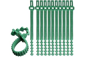 KAHEIGN 10 Pièces À Toute épreuve Attaches Végétales, 35cm Bretelles Ajustables Pour Arbres Liens Pour Plantes De Jardin Interlock Pour Le Support De Rosier Arbustif