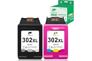COLORETTO 302 XL Cartouches d'encre Remanufacturées Compatible pour HP 302XL pour HP Deskjet 1110 2130 3630 3633 3634 3636 3639 Envy 4520 4523 4524 4527 OfficeJet 3830 3831 3833 3834 4650 Imprimante