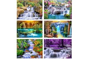 ELETIFFI Diamond Painting Diamant Bilder Erwachsene 5d Landschaft Full Voll Set Daiments Diy Malerei Strass Dimontpainting Diamontpating Komplett Anfänger Art Stickerei 30x40 6er Bunt wasserfall Natur