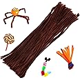 100 Pieces Brown Pipe Cleaners Chenille Stem, Pipe Cleaners Set for DIY Arts Crafts Decorations (Brown)