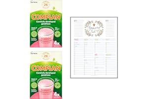 THINK OUTSIDE THE GIFT Nutritional Drink Sachets Bundle which Contains Complan Strawberry Shake Sachets 4 x 55g - Pack of 2 with Grocery List Card
