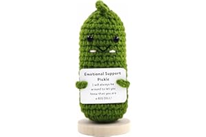 Meanju Positive Kartoffel Gurken Kuscheltier, Pocket Hug Emotional Support Pickles Gurke Glücksbringer Mutmacher Geschenk Positive Handgestrickt Beste Geburtstagsgeschenk für Freundin