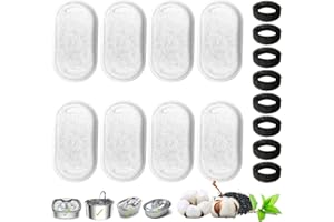 RHSEMI 8+8 Stück Filter Katzenbrunnen, Trinkbrunnen Katzen Ersatzfilter für 108oz/3.2L und 67oz/2L Edelstahl Trinkbrunnen für Katzen und Hunde, mit Kohlefilter und Schaumfilter