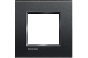 BTicino LNA4802AR Plaque Livinglight Neutre, 2 Modules, Anthracite