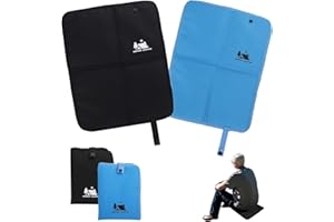 Jadin 2 PCS Cuscino Stadio Pieghevole, Tappetino Pieghevole Outdoor, Cuscini da Esterno, Cuscino del Sedile in Tessuto Oxford Impermeabile, per Escursioni, Picnic, Campeggio, 39,5 x 28,5 cm, Nero, Blu