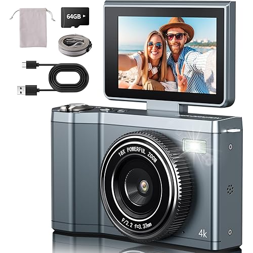 4K Digital Camera for Photography,64MP Vlogging Camera for YouTube with 3\
