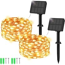 Gcstnn Solar-Lichterkette 5m 50 LEDs – IP65 Wasserfest, 8 Modi, Warmweiß, Für Garten, Terrasse, Balkon, Weihnachten